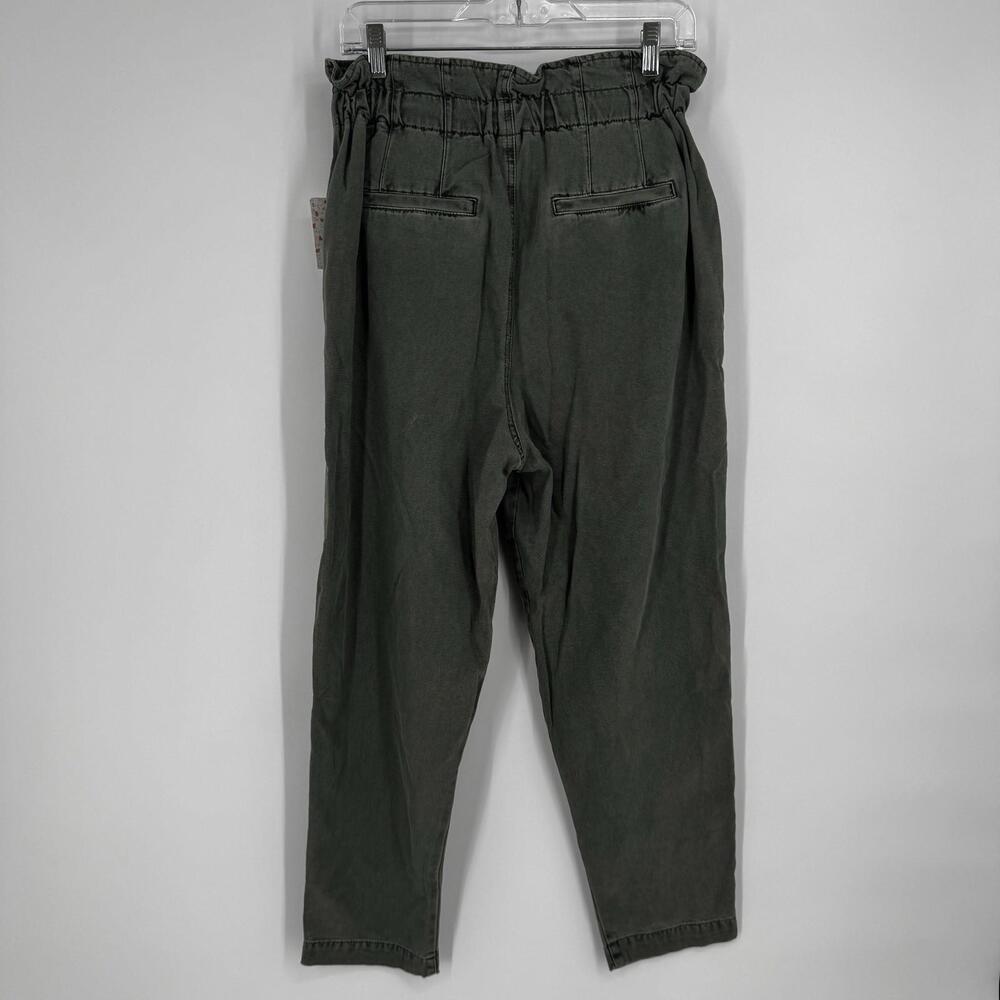 Free People pants small S green high rise margate pleated trouser boho fall work - Picture 6 of 6